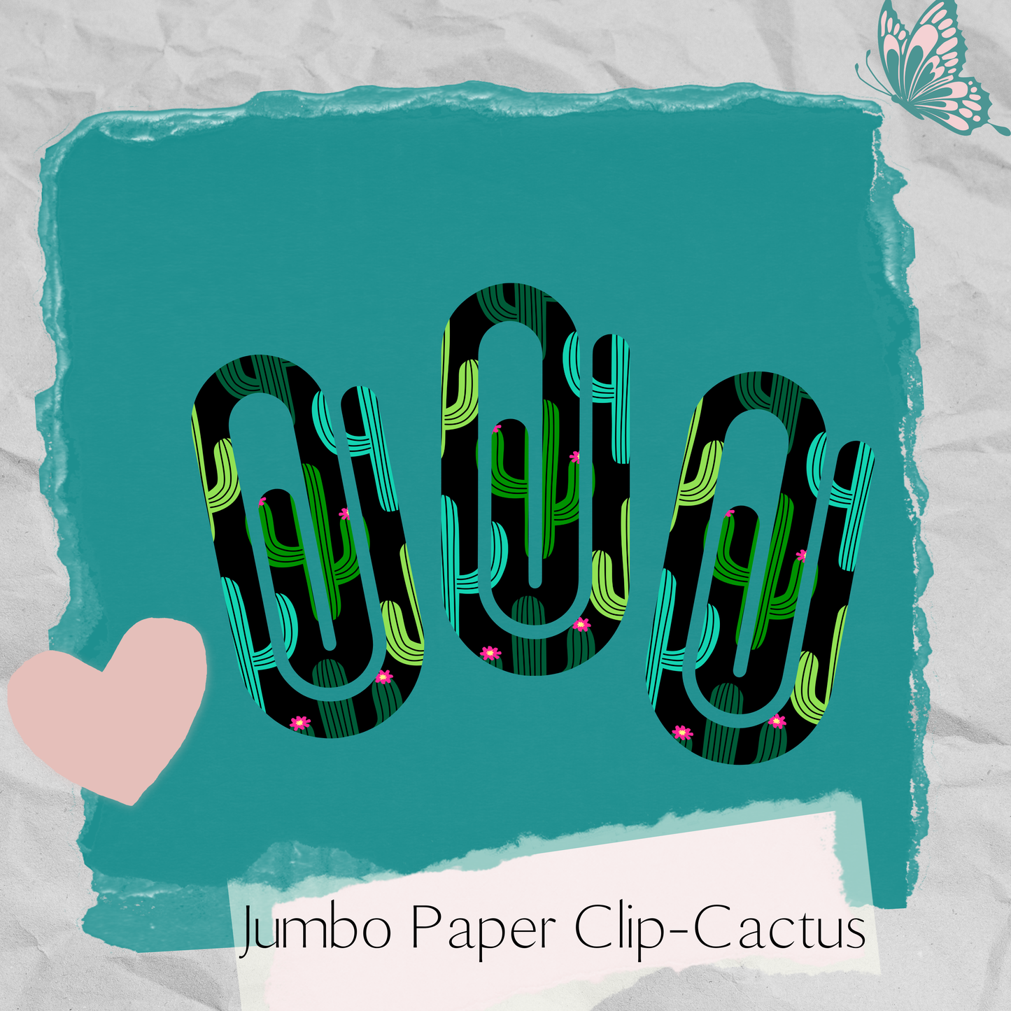 Jumbo Paperclips- Cactus