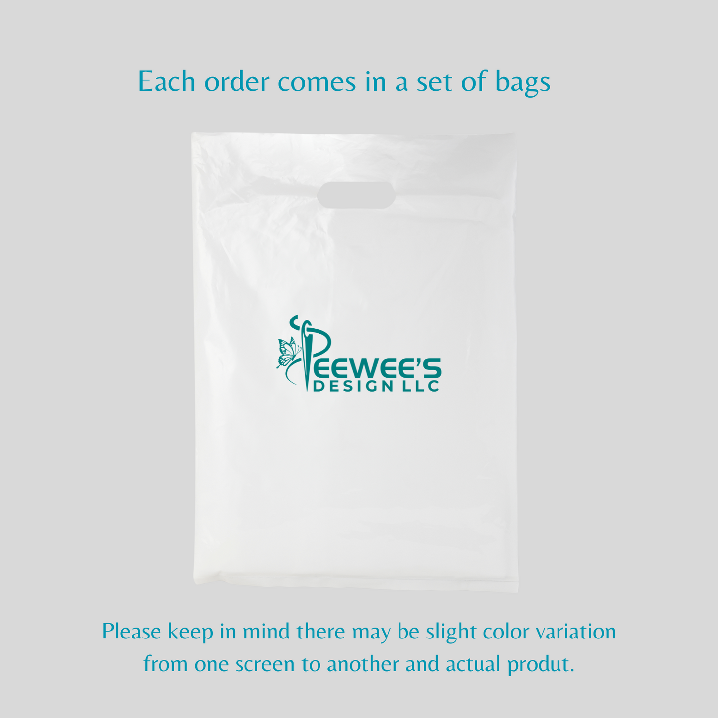 9x12 Set of Custom Plastic Bags with Textured Design