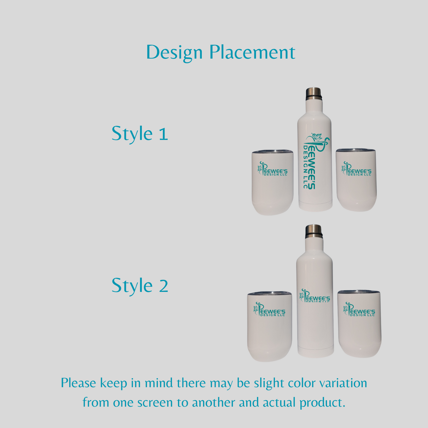 Logo Bottle and Wine Cup Set