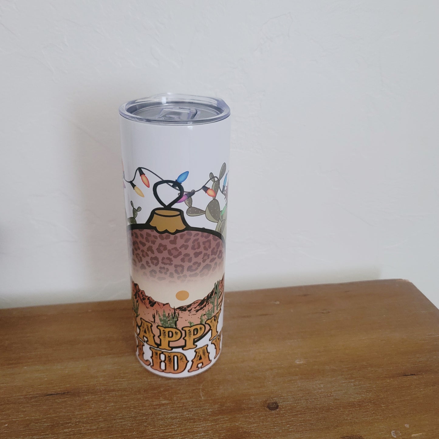 Desert Cactus and Lights Fall Holiday Themed Tumblers 20oz Cup