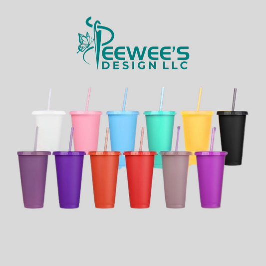 Set of 12 Reusable Plastic Cups with Logo